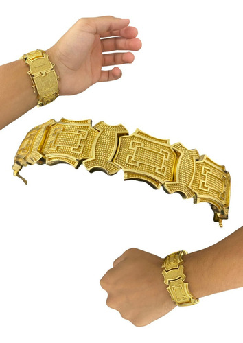 Bracelete Personalizado Banhado A Ouro 18k Detalhado