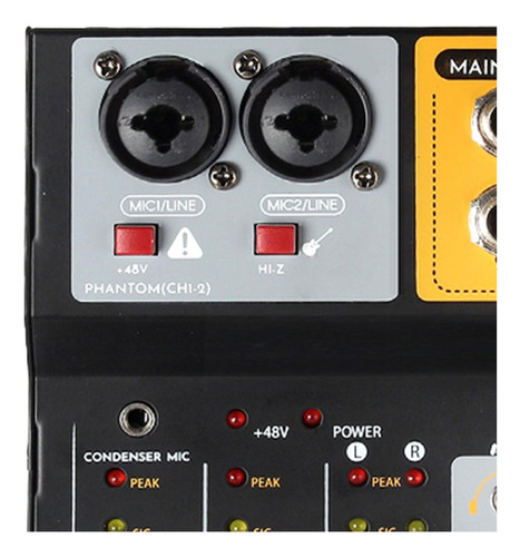 Mezclador De Audio 48v Audio De 2 Canales Para Transmisión