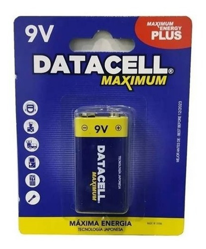 Pila Batería 9v Datacell En Blister 9 Voltios Cuadrada