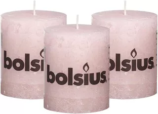 Velas De Pilar Rústicas De Color Rosa Suave Sin Perfum...