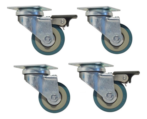 Set X4 Ruedas Giratorias Para Anvil Rack 50 Mm Diametro