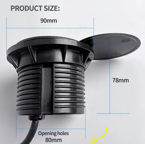 Enchufe Circular Para Muebles/enchufe Empotrable