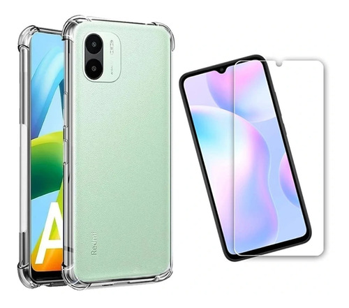 Funda Xiaomi Redmi A1 2022 Silicona Protector + Vidrio Hd