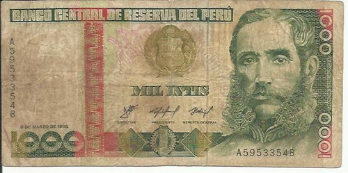 Mil Intis 1000 Intis Peru Año 1986