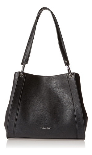 Bolsa De Ombro Calvin Klein Reyna Novelty Triple Preta/prata