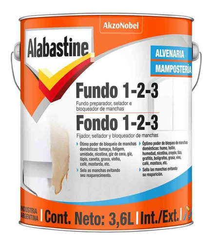 Fondo Alabastine 123 X 900 Ml Fija Sella Bloquea Alba