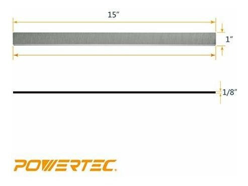 Imagen 2 de 5 de Cuchillos Cepilladores Hss Powertec 128050 De 15 Pulgadas De