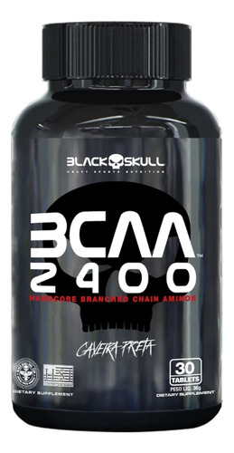 Bcaa 2400 30 Cápsulas Caveira Preta Black Skull