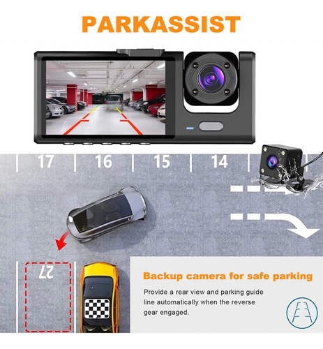Aaf Grabadora De Coche Con Visión Nocturna Dash Cam
