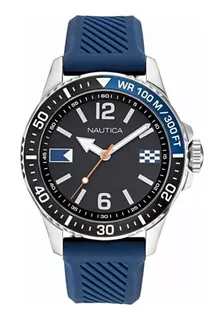 Reloj Nautica Hombre Napfrb920 Freeboard Silicona Wr100m Color de la malla Azul Color del bisel Negro Color del fondo Negro