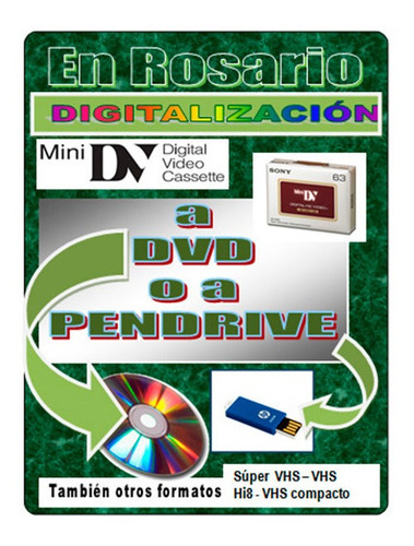 Digitalización Vhs Y Mini Dv A Pendrive Y Dvd. En Rosario