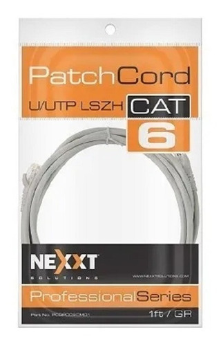 Cable De Red Patch Cord Cat6 Nexxt - Color Gris (3.04 M)