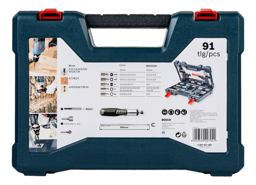 Kit Furadeira Impacto Bosch Gsb 13 Re750w Com 91 Peças 220v