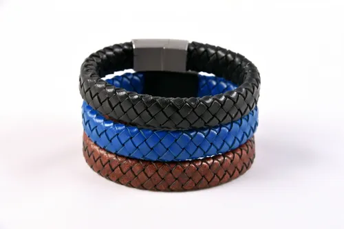 Pulsera Trenzada De Cuero