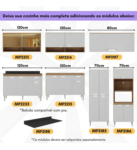Armário Aéreo 120cm Portas De Vidro Paris Multimóveis Mp2213 Cor Rustic