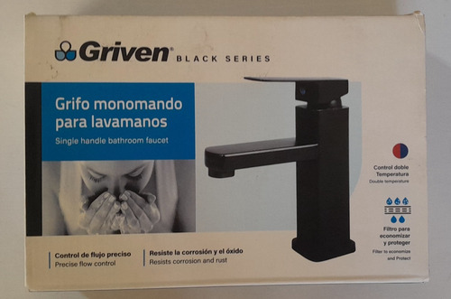 Grifo Monomando Para Lavamanos Negro Mate (griven)