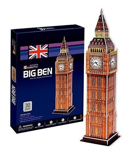 Paiper Puzzle 3d 94 Piezas Big Ben Con Reloj Funcional