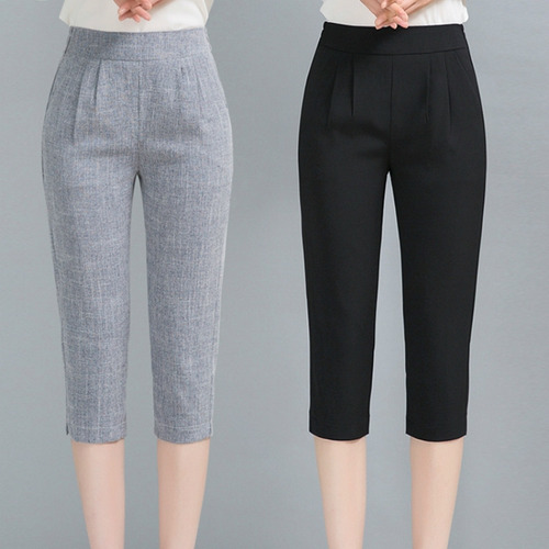 Pantalones Capri Pants De Lino Y Algodón Para Mujer