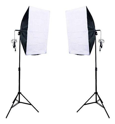 Kit Iluminação Duplo Foto E Video Luz Contínua Softbox