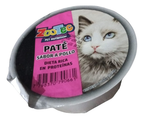 Paté Sabor Pollo Para Gatos Cachorros Y Adultos Zootec 150gr