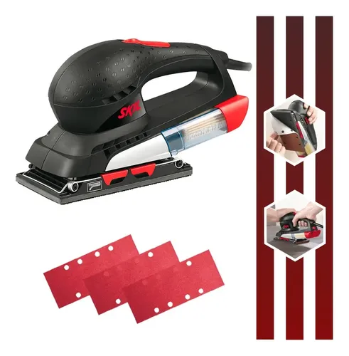 Lixadeira Orbital 7351 200w 3 Lixas Coletor De Pó 220v Skil 220v Preto/vermelho
