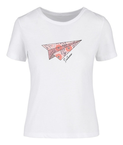 Avión Floral | Playera De Mujer Con Estampado Digital