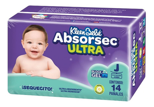 Imagen 1 de 2 de Pañales Kleenbebe Absorsec Unisex Jumbo 14 Piezas Etapa 5