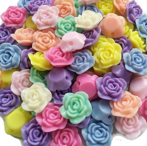 Qingxi Charm Mixed Lots Acrílico Rose Bead Button Diy Beadi