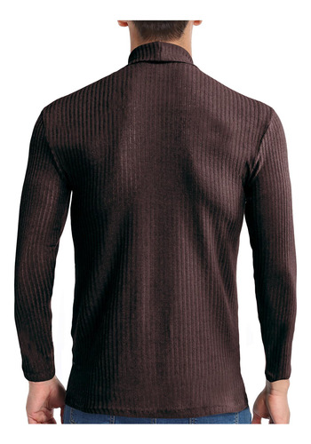 Jersey De Punto Acanalado Liso Para Hombre Con Cuello Alto B