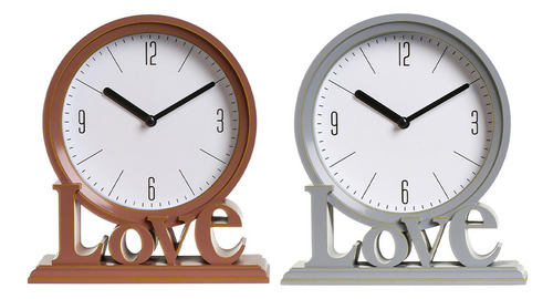 Reloj De Mesa Decorativo Con Palabras De Amor De 2 Piezas