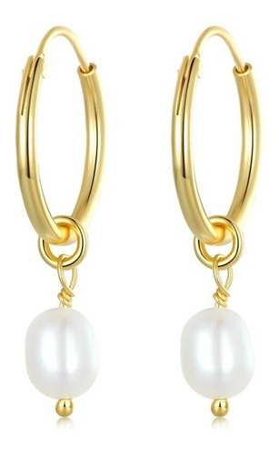 Imagen 1 de 5 de Aretes Aros Elegantes Perlas Para Mujer En Plata 925