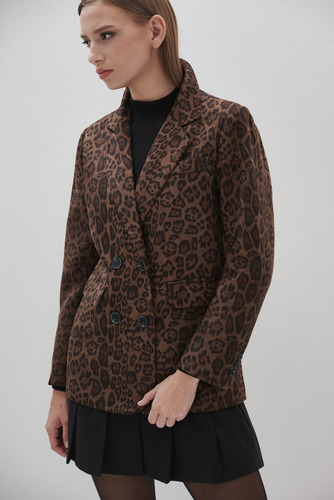 Blazer Tapado Selva Animal Print Mujer Sweet