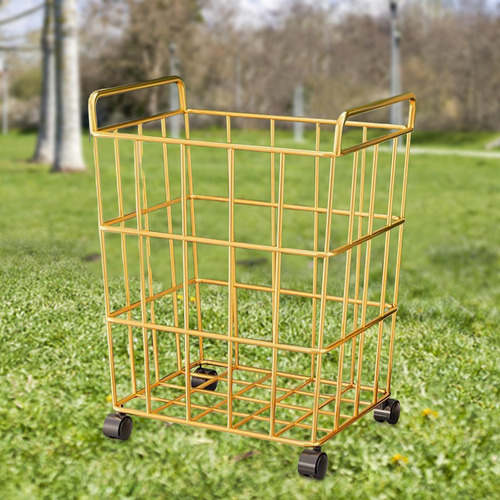 Sports Ball Storage Cart, Ball Storage Rack, Gold M
