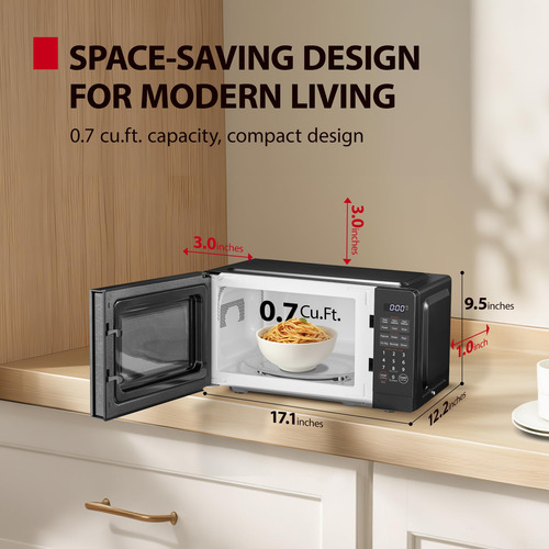 Microwave Oven Toshiba Mm-em07pa(bk) 0.7 Cu.ft 700w Black