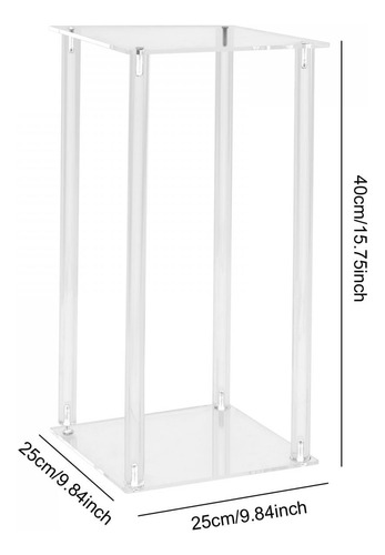 Soporte De Flores De Acrílico, Soporte 25x25x40cm Cuadrado