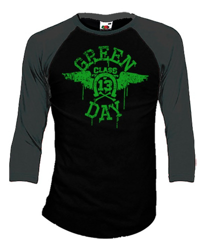 Green Day Playeras Manga 3/4 Para Hombre Y Mujer #07