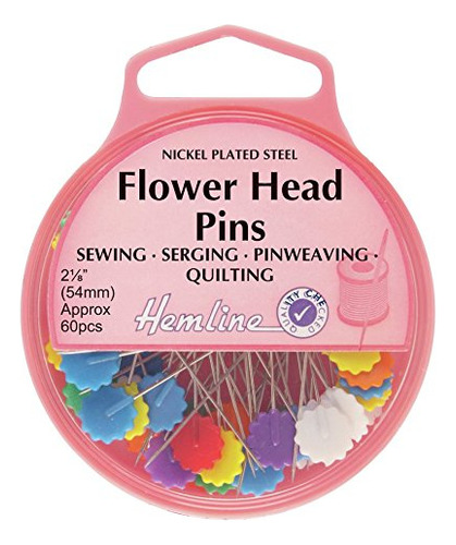 Hemline  Colorido Cabeza Flor Chapado Niquel Pins 54 Mm