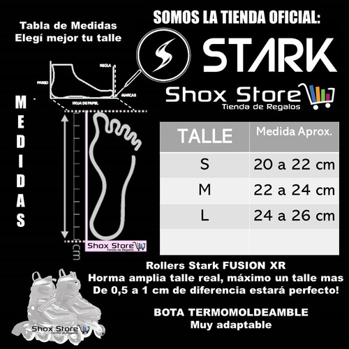 Imagen 8 de 10 de Rollers Profesionales Stark Patines Aluminio Extensibles Pro