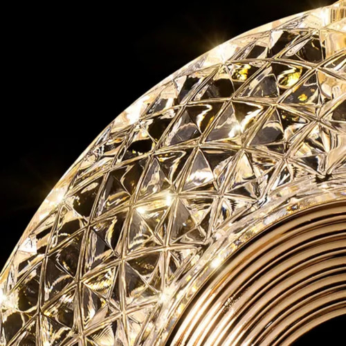 Lustre Cristal Pendente Quarto Retangular Dourado 3000k Led 110/220