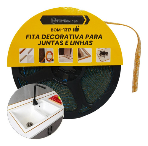 Fita Acabamento P/ Pias, Vazo Sanitario, Azulejos Rolo 6mts