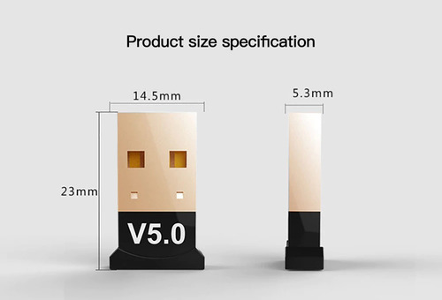 Imagen 2 de 7 de Adaptador Receptor Bluetooth Usb 5.0 Pc Audio Notebook Celu