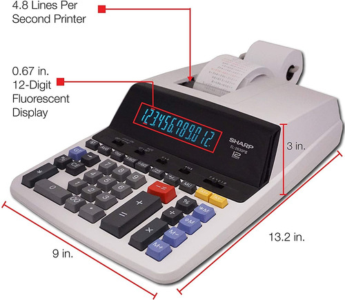 Imagen 3 de 5 de Calculadora De Impresión Sharp El2630piii, Función Estándar
