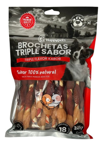 Brochetas Triple Sabor Para Perros 18 Und | Snack