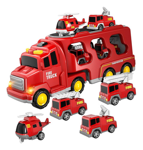 Juguete De Coche De Camión De Bomberos Con Luces Y Sonidos,