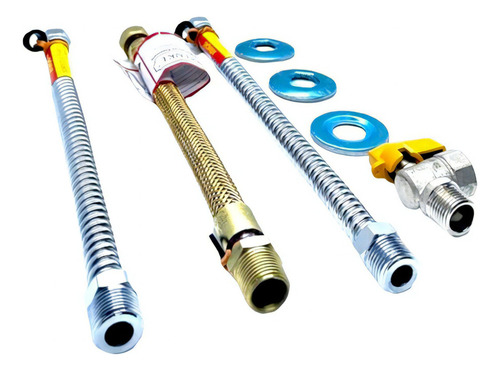 Kit Instalação Aquecedor Gas Rheem 07 A 30 Litros Cobre - Cor Prateado Tipo De Gás Gn 110v/220v