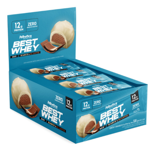 Kit 12 Un Best Whey Duo Bianco & Al Latte 49g - 12g Proteína