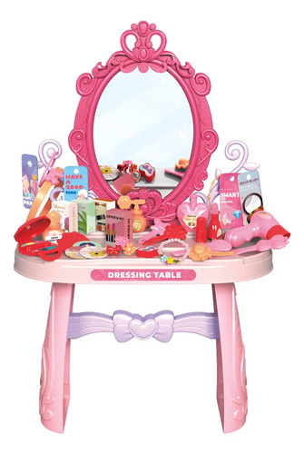 Penteadeira Infantil Com Espelho Princesa 46 Pçs Maxi Toys