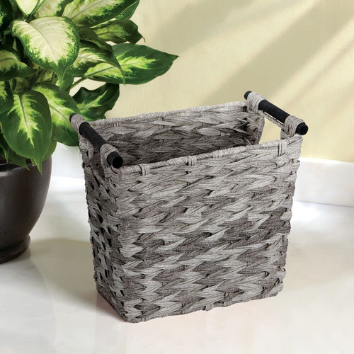 Cesta Pequeña Tejida Para Basura, Contenedor De Basura Recta