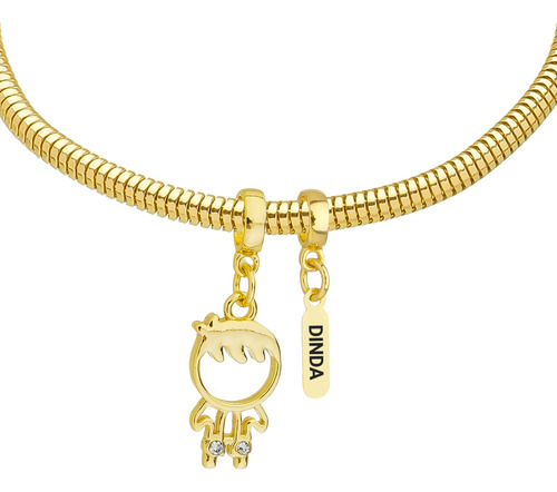 Pulseira Berloque Madrinha Menino Banhado A Ouro 18k Premium