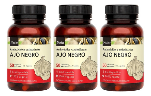 Ajo Negro Natier X50 Capsulas Hipertensión Arterial Pack X3